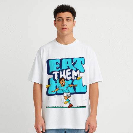 Eat Them All Front Printed White T-Shirt