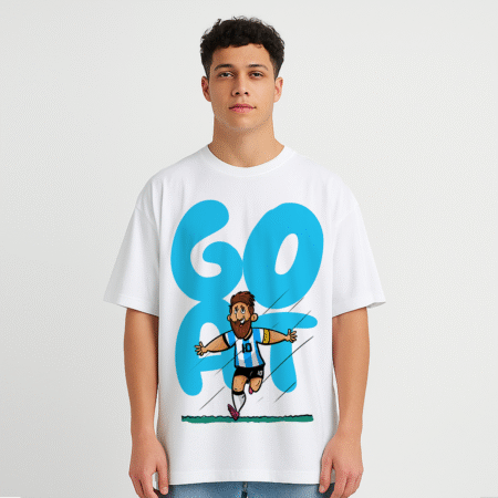 Goat Front Printed White T-Shirt