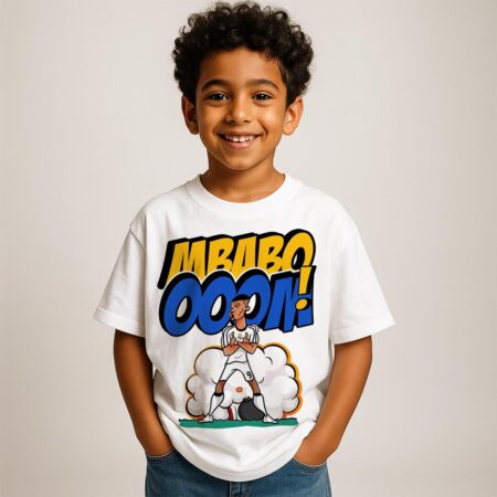Mbaboom Front Printed Kids White T-Shirt