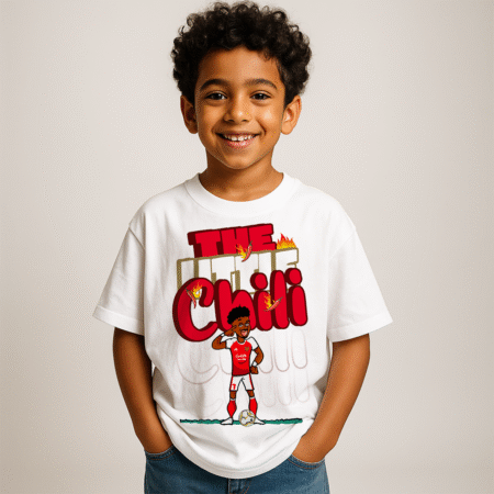 The Little Chilie Front Printed Kids White T-Shirt