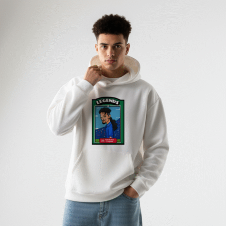 Baggio Legend Front Printed White Hoodie